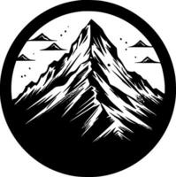 Mountain Range, Black and White Vector illustration