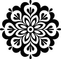 Mandala, Black and White Vector illustration