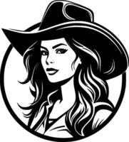 Cowgirl, Minimalist and Simple Silhouette - Vector illustration