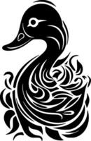 Duck, Black and White Vector illustration