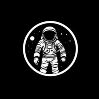 Astronaut - Black and White Isolated Icon - Vector illustration