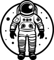 astronauta, negro y blanco vector ilustración