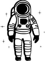 Astronaut - Black and White Isolated Icon - Vector illustration