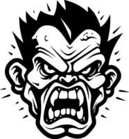 Zombie, Black and White Vector illustration