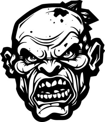 Zombie - Minimalist and Flat Logo - Vector illustration