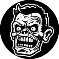 zombi - negro y blanco aislado icono - vector ilustración