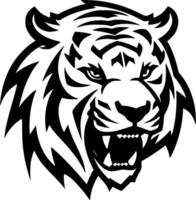 Tiger - Black and White Isolated Icon - Vector illustration