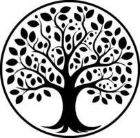 Tree, Black and White Vector illustration