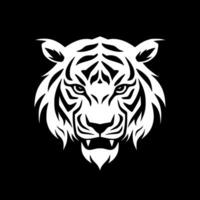 Tigre - negro y blanco aislado icono - vector ilustración