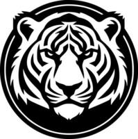 Tigre - negro y blanco aislado icono - vector ilustración