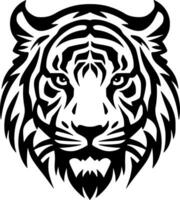 Tigre - negro y blanco aislado icono - vector ilustración