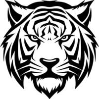 Tigre - negro y blanco aislado icono - vector ilustración