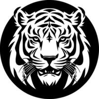 Tigre - negro y blanco aislado icono - vector ilustración