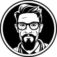 Teacher, Black and White Vector illustration