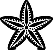 Starfish - Black and White Isolated Icon - Vector illustration