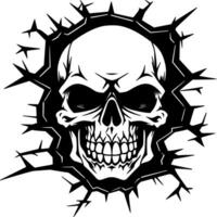 Skull, Black and White Vector illustration