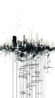 architecture abstract cityscape buildings with skyscrapers generative AI. photo