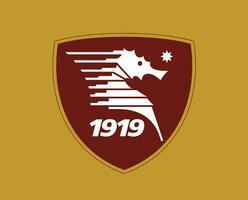 Salernitana Club Logo Symbol Serie A Football Calcio Italy Abstract Design Vector Illustration With Brown Background