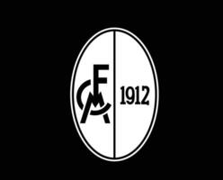 modena fc club logo símbolo blanco serie un fútbol americano calcio Italia resumen diseño vector ilustración con negro antecedentes