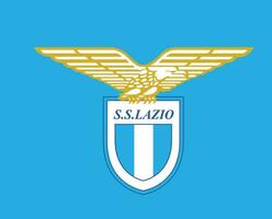 Lazio Club Symbol Logo Serie A Football Calcio Italy Abstract Design Vector Illustration With Cyan Background