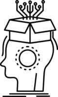 Brain idea symbol icon vector image. Illustration of the creative intelligence think design image. EPS 10