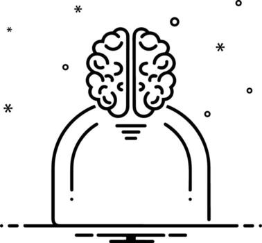 Brain idea symbol icon vector image. Illustration of the creative intelligence think design image. EPS 10