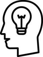 Brain idea symbol icon vector image. Illustration of the creative intelligence think design image. EPS 10