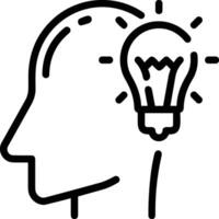 Brain idea symbol icon vector image. Illustration of the creative intelligence think design image. EPS 10