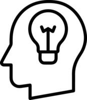 Brain idea symbol icon vector image. Illustration of the creative intelligence think design image. EPS 10