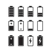 Battery icons set on white background vector illustration