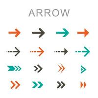 Collection of modern arrows in flat design vector illustration