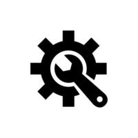 Wrench and Gear cogwheel icon vector illustration