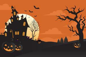 Halloween background flat vector illustration