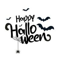 Happy Halloween vector lettering, greeting card, party invitation Vector illustration.