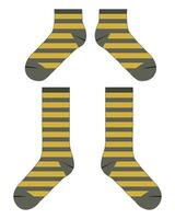 Socks vector illustration template front and back views