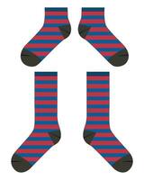 Socks vector illustration template front and back views