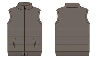 Sleeveless vest vector illustration template for men's.