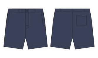 Shorts pants vector illustration template front and back views