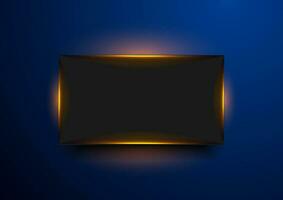 Dark frame with orange glowing neon light abstract background vector