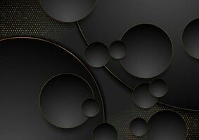 Luxury golden geometric abstract background with circles vector