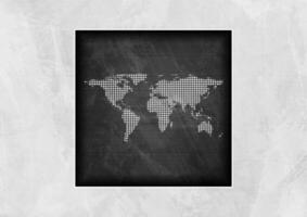 Black and white grunge minimal textural background with map vector