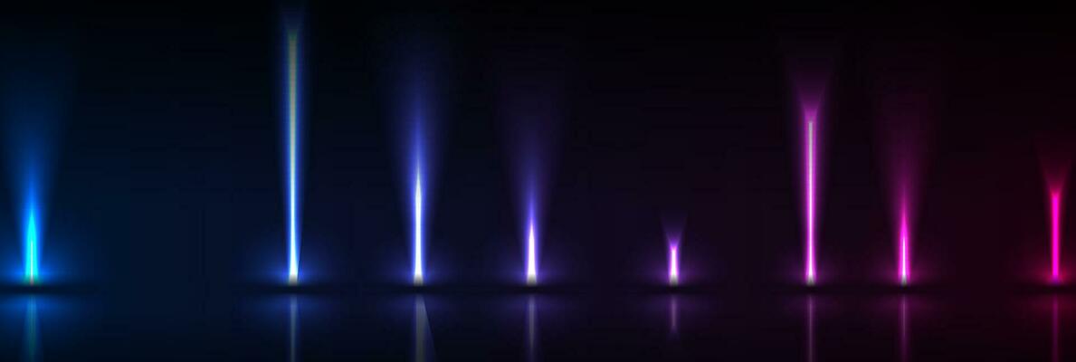 Blue ultraviolet neon laser lines technology modern background