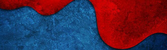 Contrast red and blue grunge wave abstract background vector