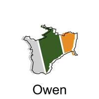 vector map of Owen modern outline, High detailed vector illustration Design Template, suitable for your company