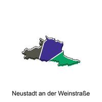 Map of neustadt an der weinstrabe geometric colorful illustration design template, Germany country map on white background vector