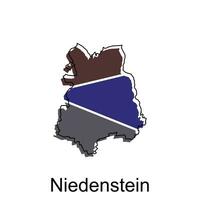 Map of Niedenstein geometric colorful illustration design template, Germany country map on white background vector