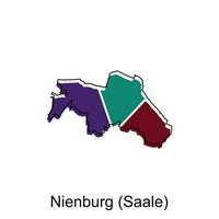 vector map of Nienburg, Saale modern outline, High detailed vector illustration Design Template, suitable for your company