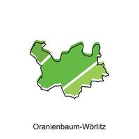 vector map of Oranienbaum Worlitz modern outline, High detailed vector illustration Design Template, suitable for your company