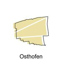 vector map of Osthofen modern outline, High detailed vector illustration Design Template, suitable for your company