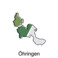 mapa de ohringen geométrico vistoso ilustración diseño plantilla, Alemania país mapa en blanco antecedentes vector